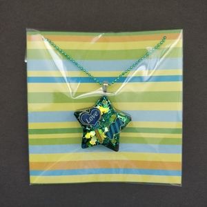 Star Love Candy Resin Glitter Necklace
